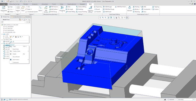 Creo Mold Machining process video