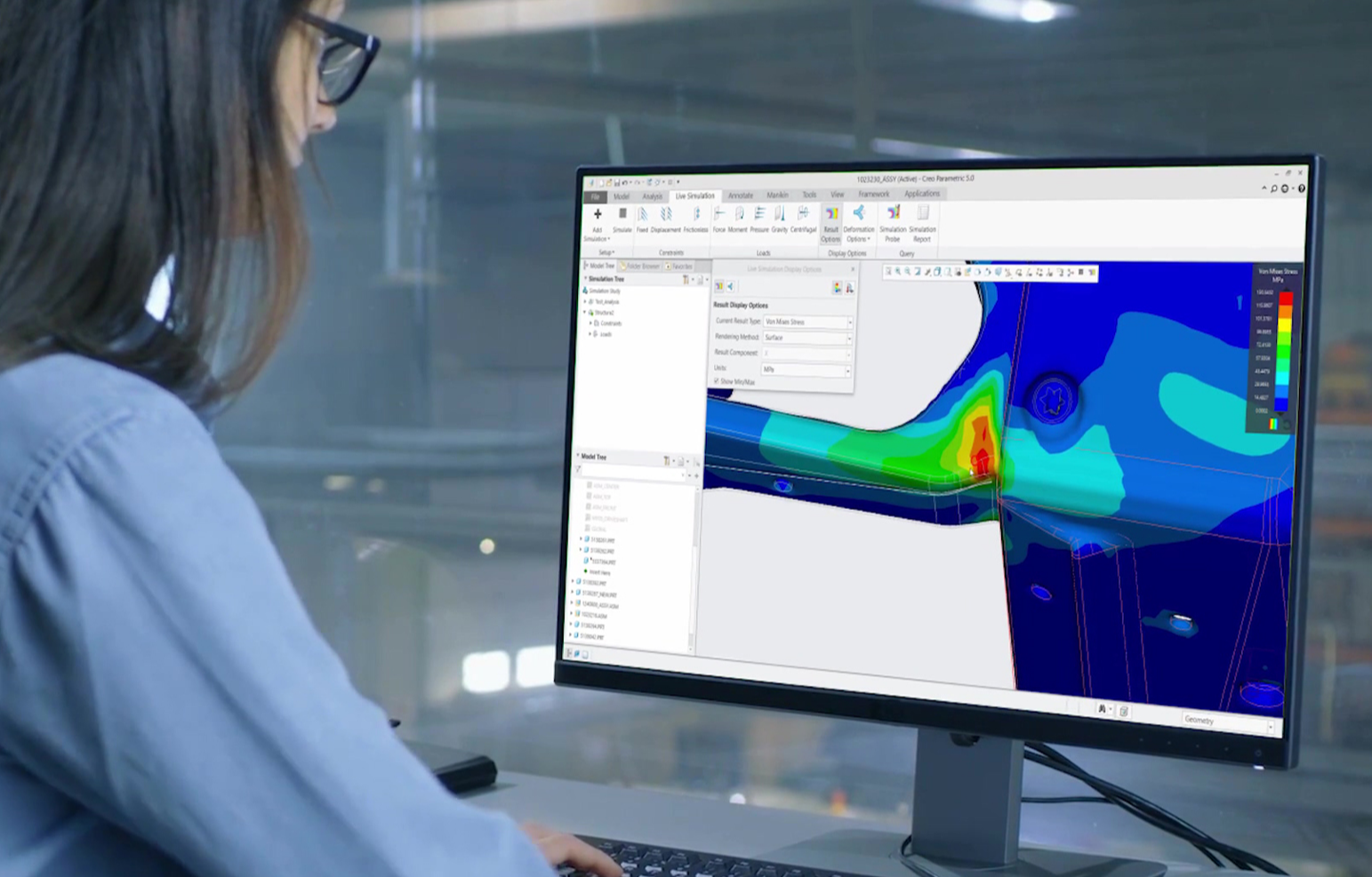 Female engineer using creating CAD model