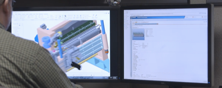 Person using CAD software on computer